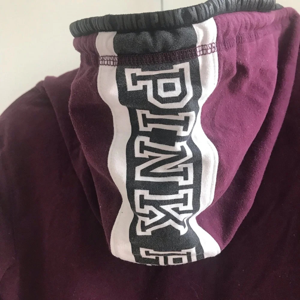 PINK Victoria’s Secret full zip drawstring hoodie with thumb holes - Picture 5 of 5
